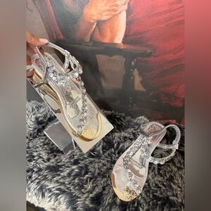 Glamorous Silver Rhinestone Women's Sandals